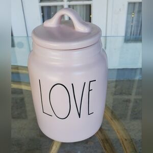 Rae Dunn LOVE Valentines Cookie Or Sugar Jar, Artisan Collection By Magenta